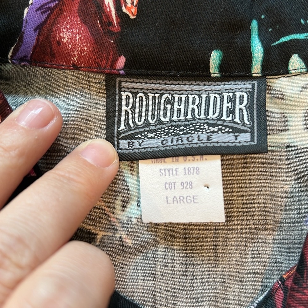 Rough Rider - large button up shirt, rodeo, cactus - Picture 6 of 7